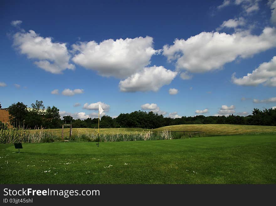 Putting green of a golf course