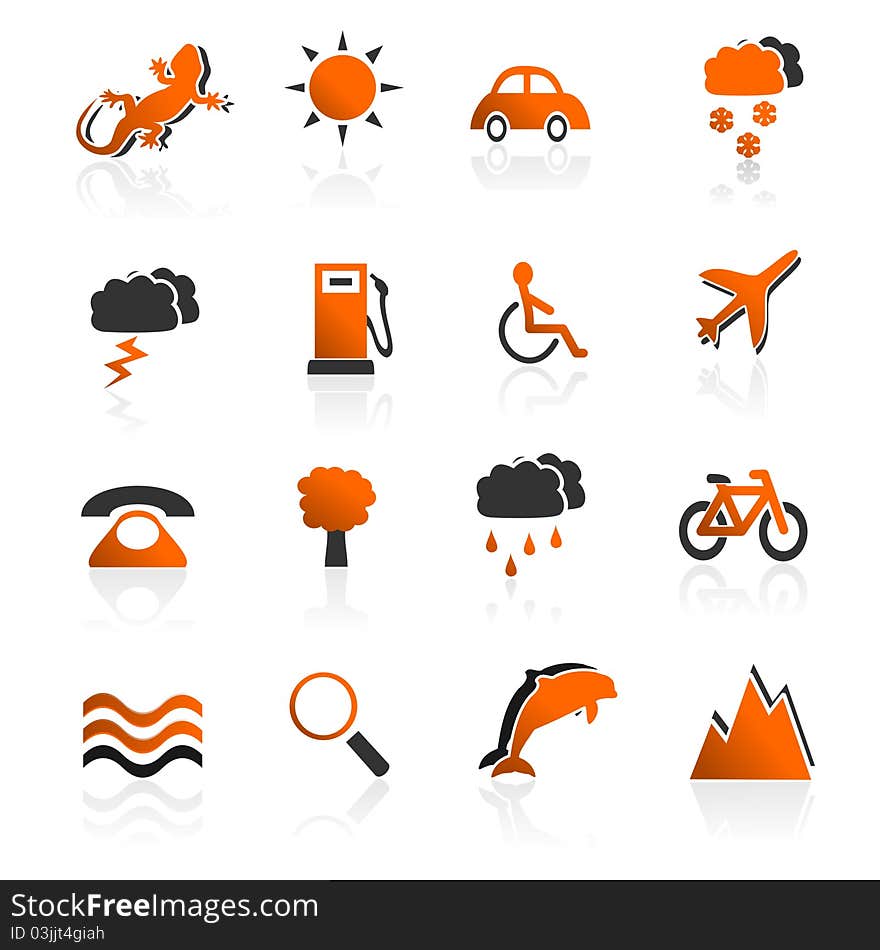 Illustration set of travel related icons and symbols. Illustration set of travel related icons and symbols