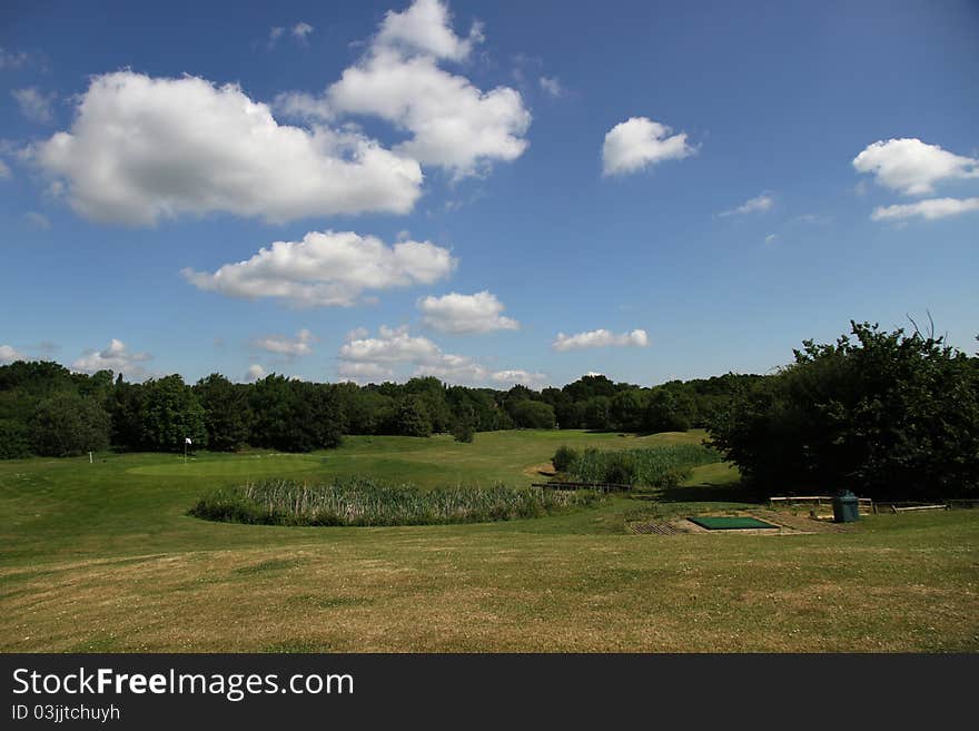 Landscape of a golf course. Landscape of a golf course