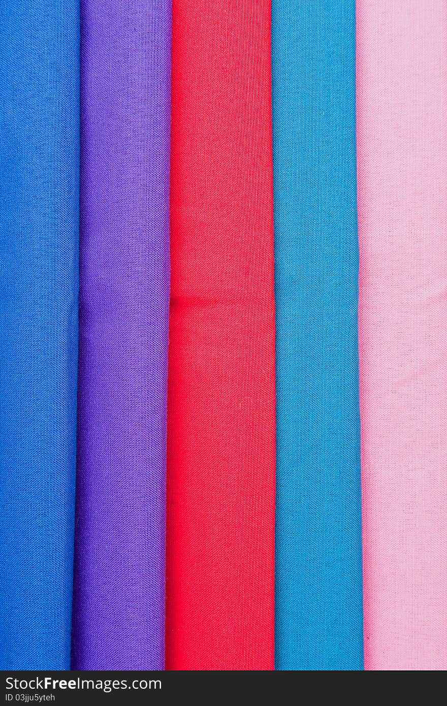 Multi-colored Thai silk on the market.