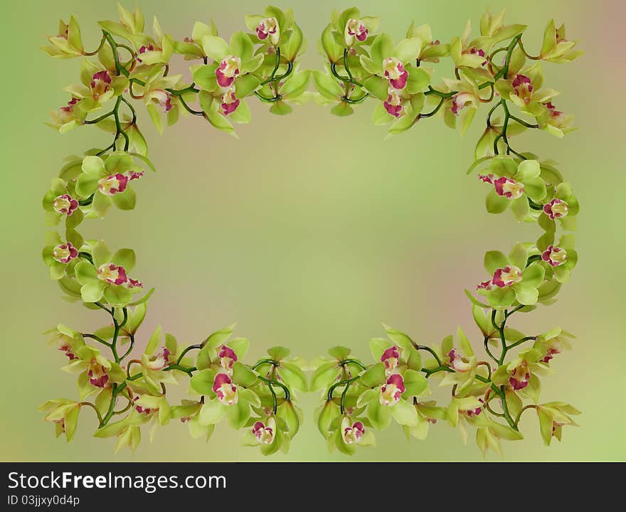 Floral garland - green orchid