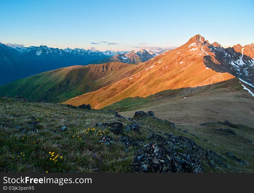 Sunrise over mountains