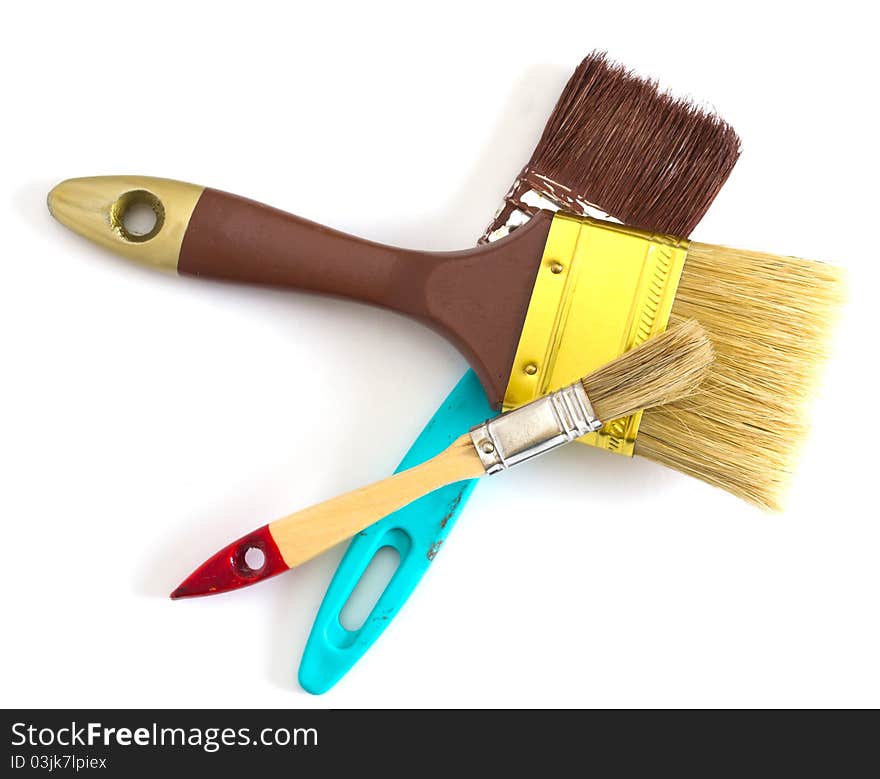 Three Paint Brushes Isolated