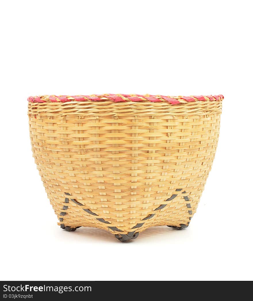 Bamboo basket handmade isolated