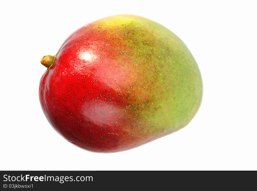 Mango  red yellow color white background. Mango  red yellow color white background