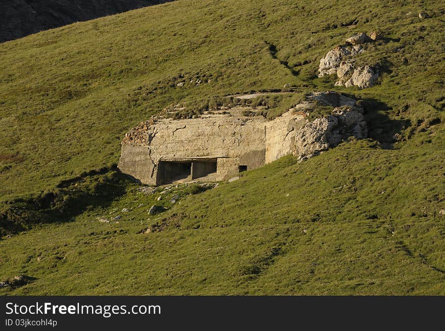 Roncia Fortress - The Fire centre n°23 is part of the defense system of the Vallo Alpino on the frontier between Italy and France. Roncia Fortress - The Fire centre n°23 is part of the defense system of the Vallo Alpino on the frontier between Italy and France