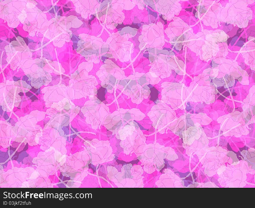 Abstract floral background with pink roses for your design