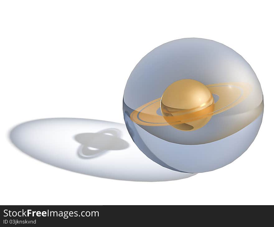 Sphere of Saturn on a white background