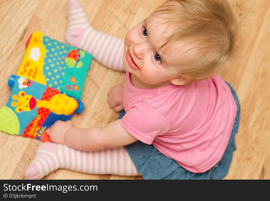 Cute Little Girl Reading