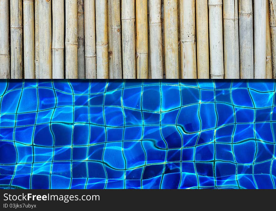 A Bamboo Floor Next To A Pool