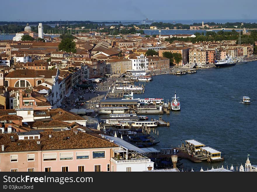 View from st Marks Bell Tower in Venice, Italy