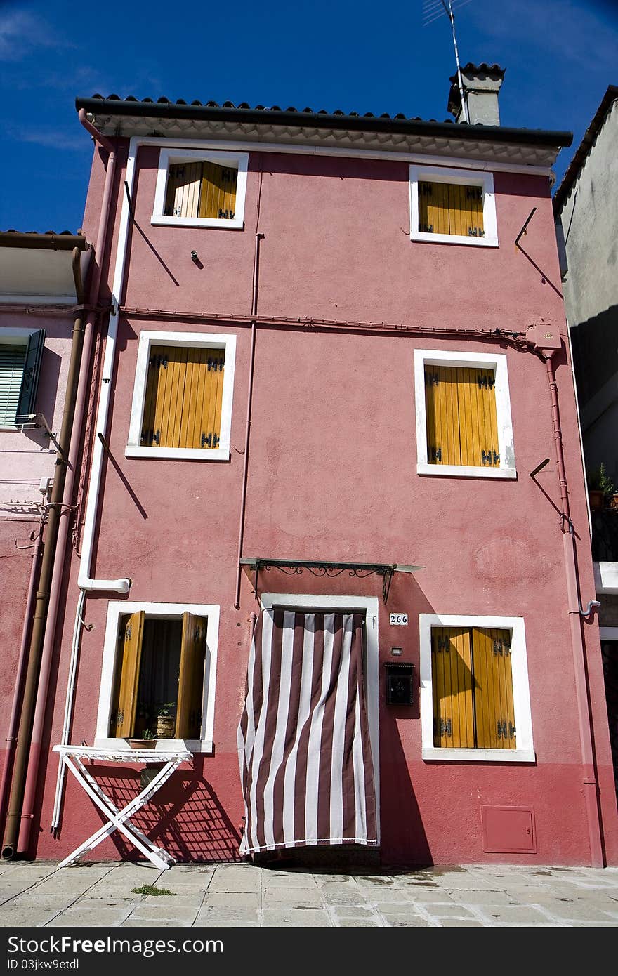 Typical Italian houses at Burano Island next to Venice. Typical Italian houses at Burano Island next to Venice