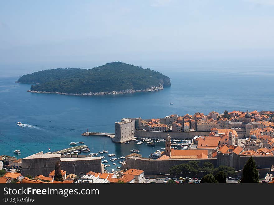 The town of Dubrovnik, Croatia, Europe. Space for text available.