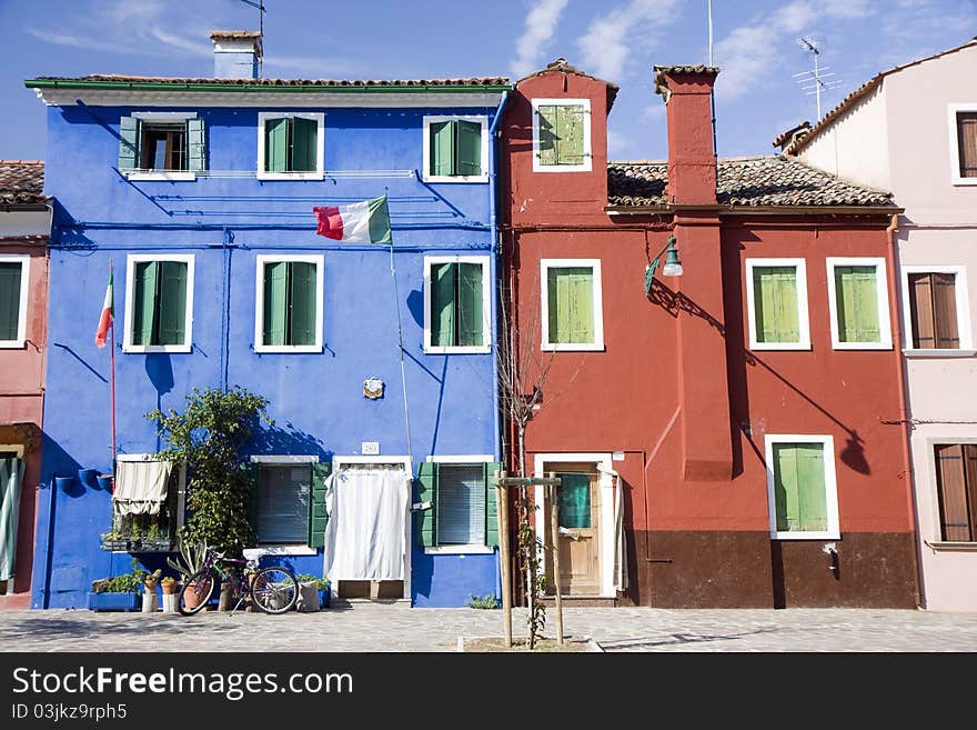 Houses in Burano Island