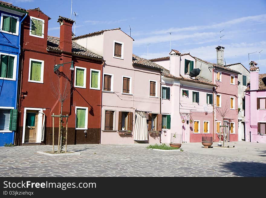 Houses In Burano Island