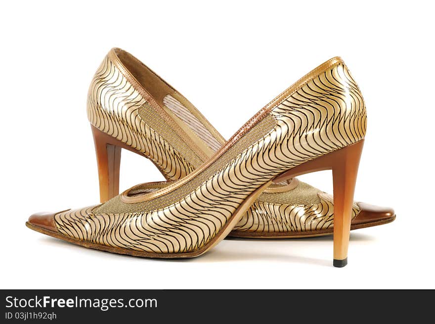 Woman Golden Shoe