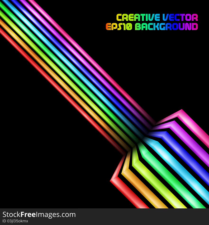 Abstract Colorful 3d Stripes