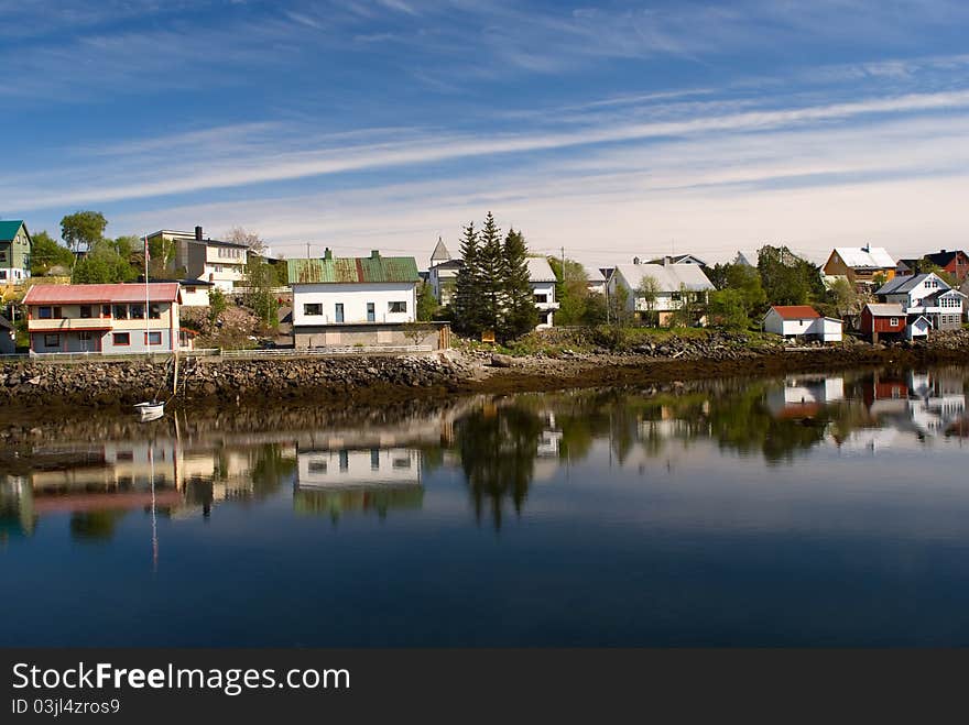 Norwegian village Svolvaer is on the Lofoten