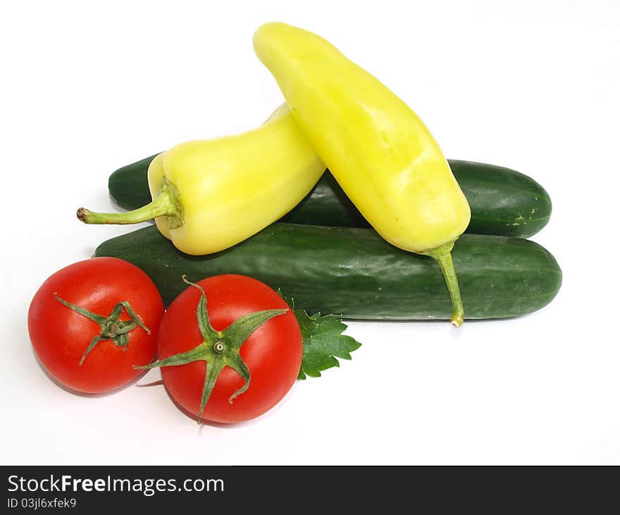 Vegetables on a white background