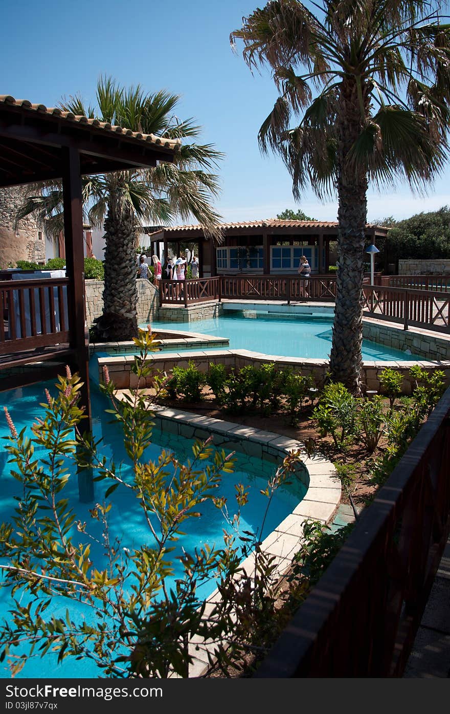 Bungalows And Palm Trees