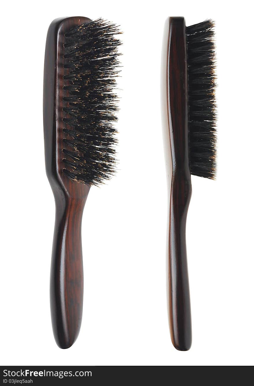 Hair brushes is isolated on a white background