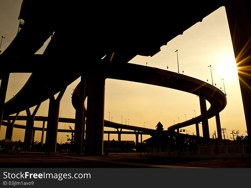 The scene of Thailand about The industrial ring road