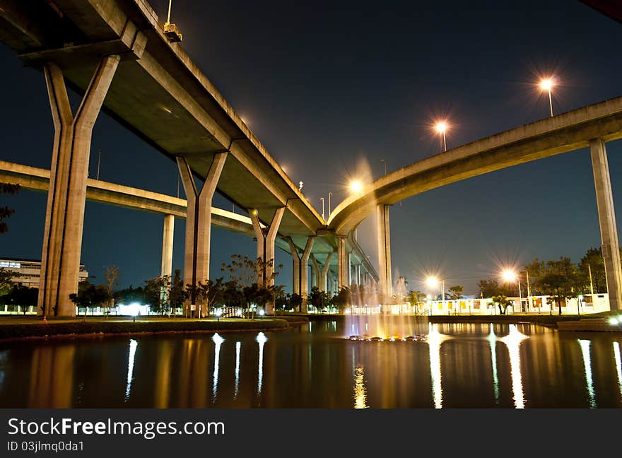 The industrial ring road nightscape