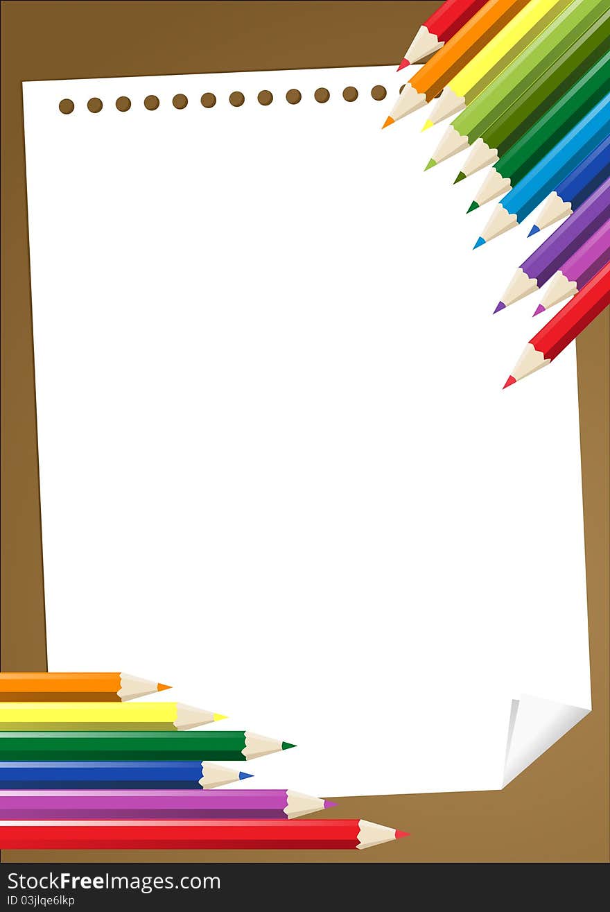 Color pencils with blank paper