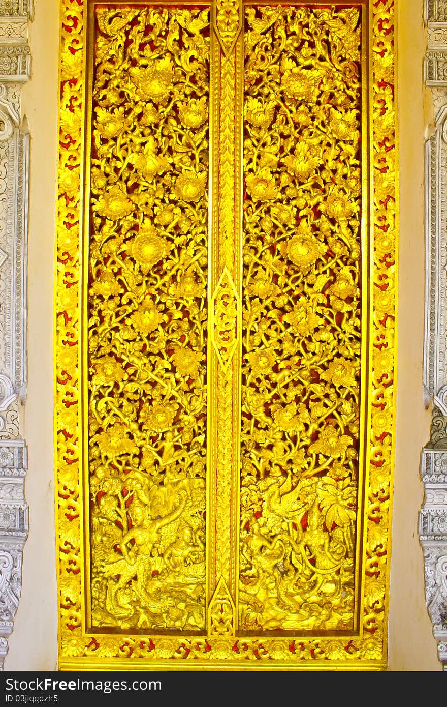 Door On Thai Lanna Style,Phrae,Thailand