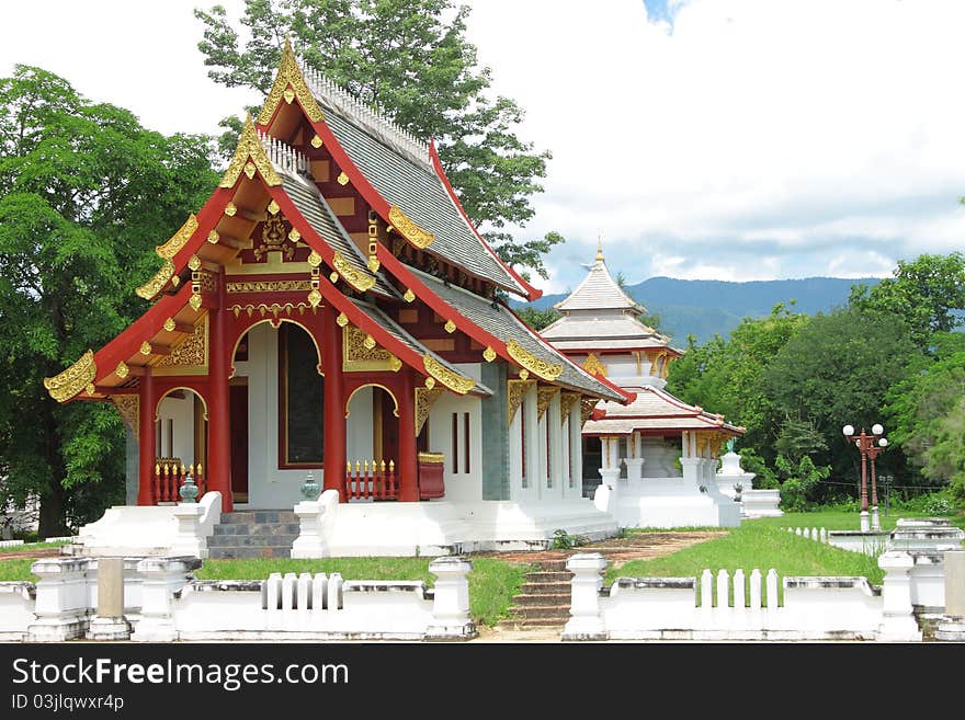 Thai Lanna style church at Wat Salang,Thailand