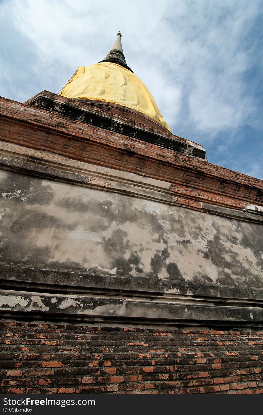 Buddha Chedi of Ayutthaya in thailand