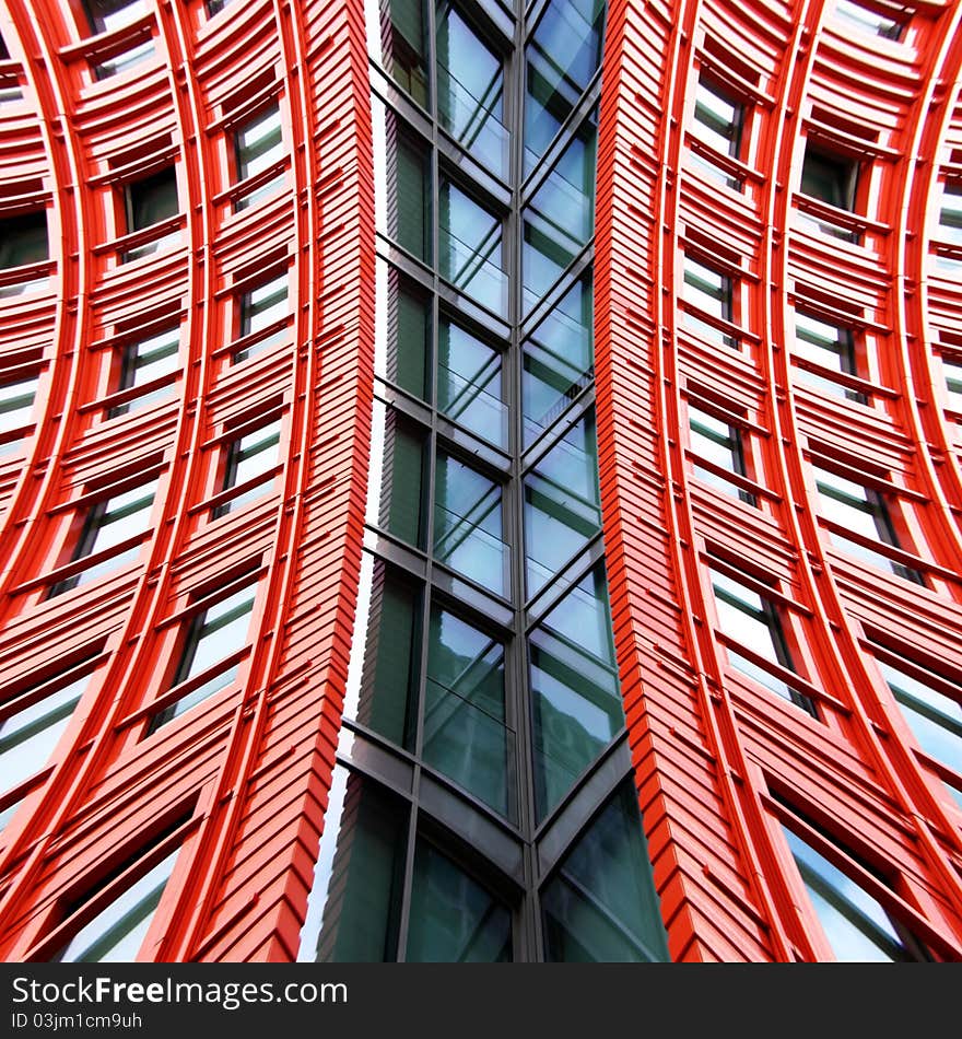 Orange windows abstract