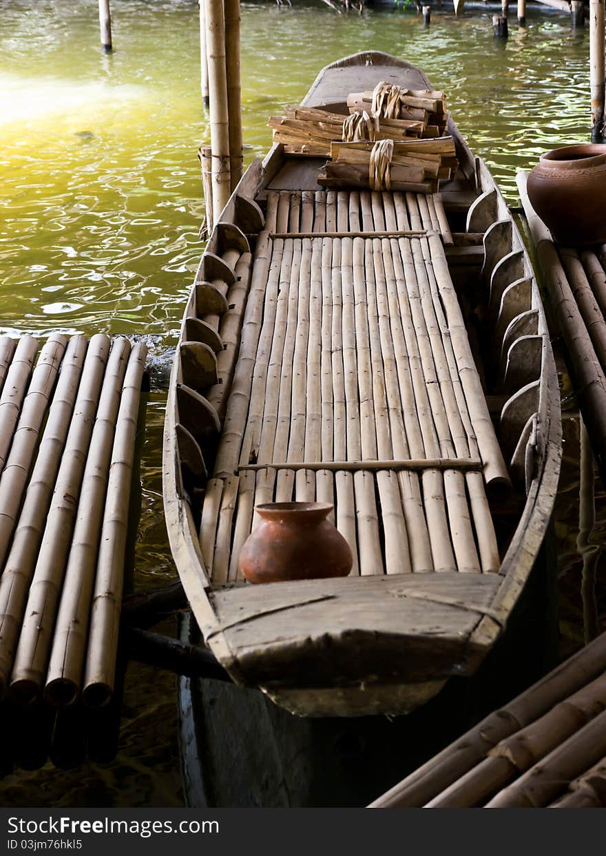 Local punt in countryside of Thailand. Local punt in countryside of Thailand