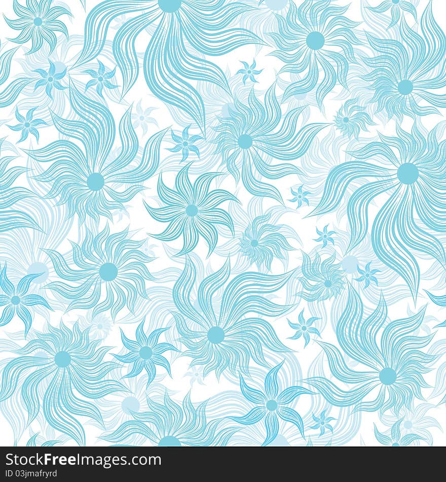 Abstract art blue flower seamless background pattern, floral vintage illustration. Cute, filigree wallpaper with flourishes. Abstract art blue flower seamless background pattern, floral vintage illustration. Cute, filigree wallpaper with flourishes.