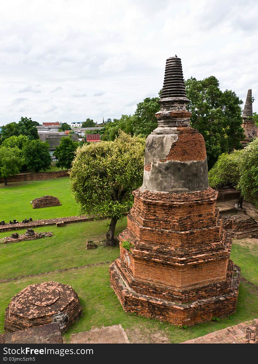 Ancient pagoda in Ayutthaya Thailand