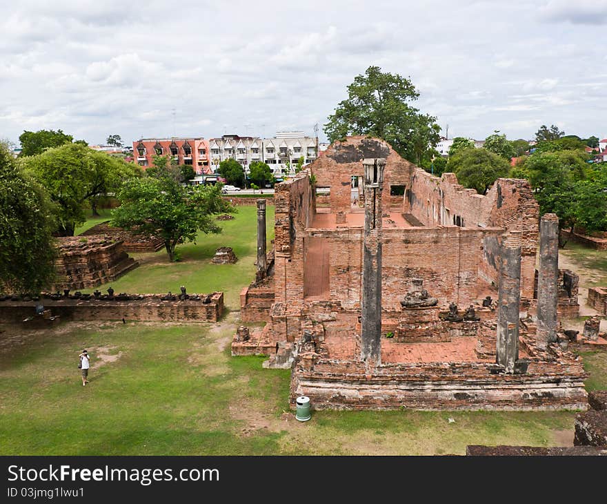 Ancient temple in Ayutthaya Thailand