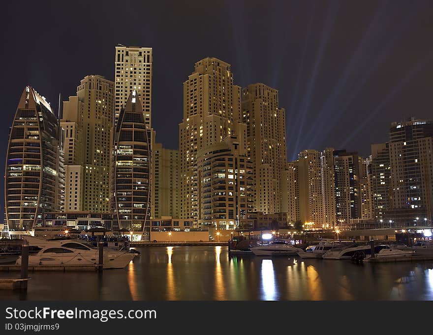 City in the night , Dubai