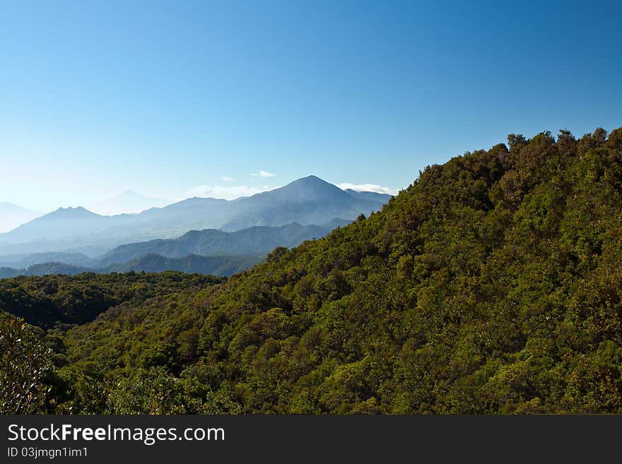 Mountain of tangkuban perahu bandung indonesia under blue sky