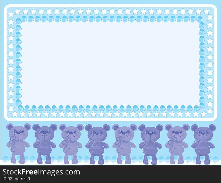 Birthday background-frame with Teddy bears. Birthday background-frame with Teddy bears