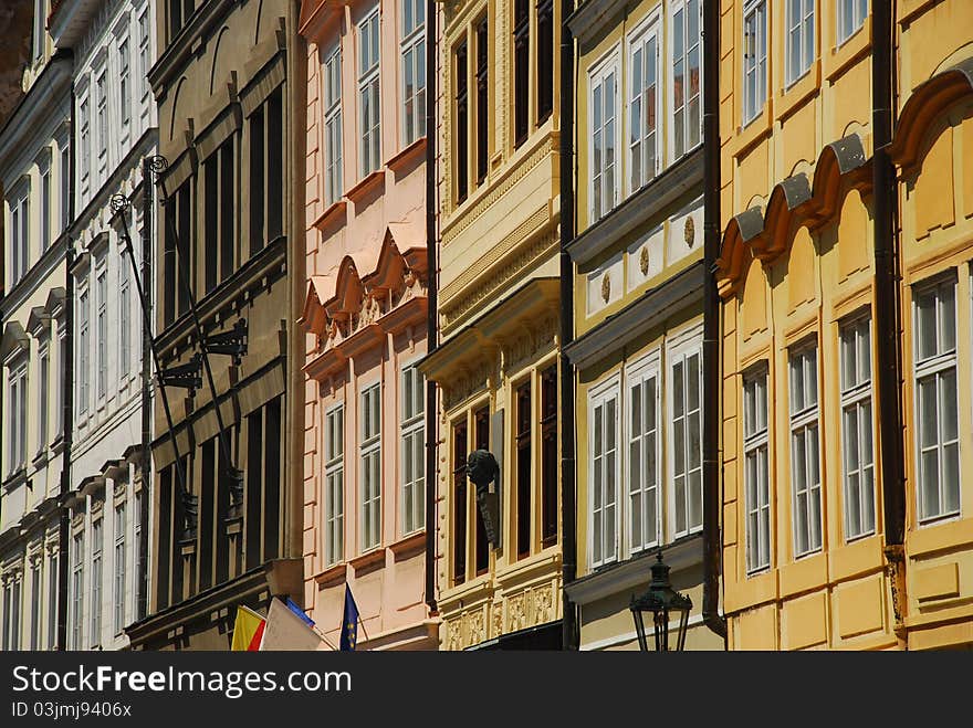 Prague facades, typical architecture