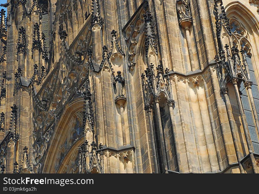 Prague Cathedral, Gothic Architecture Detail