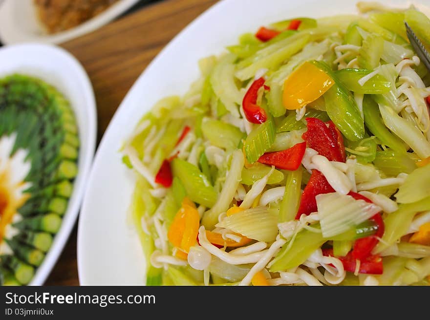 Colorful Vegetable And Mushroom Dish