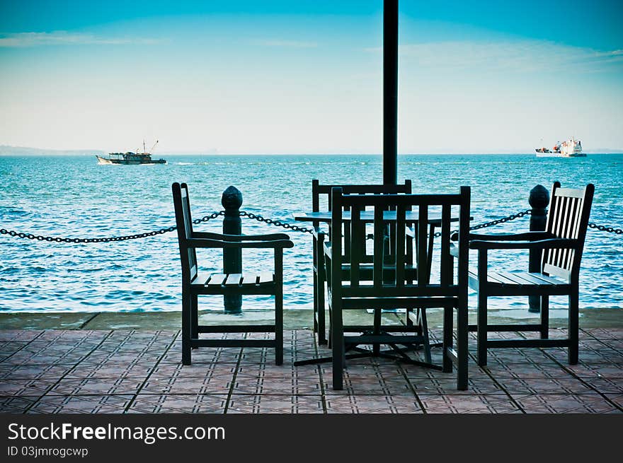 Sea view at Sandakan, Sabah from the Swiss Inn