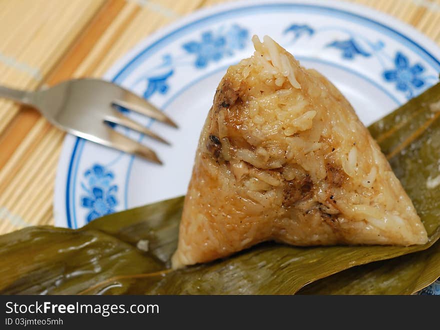 Freshly steamed traditional meat dumpling on plate. Freshly steamed traditional meat dumpling on plate.