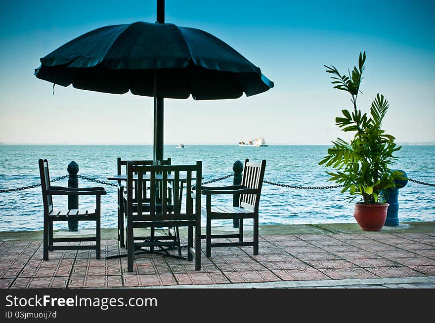 Sea view at Sandakan, Sabah from the Swiss Inn