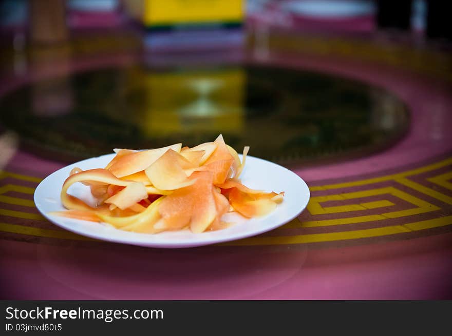 Sliced Papaya Fruit