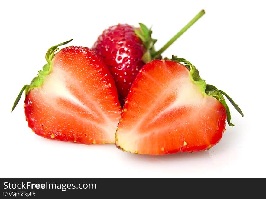 Beautiful strawberries isolated on white. Beautiful strawberries isolated on white