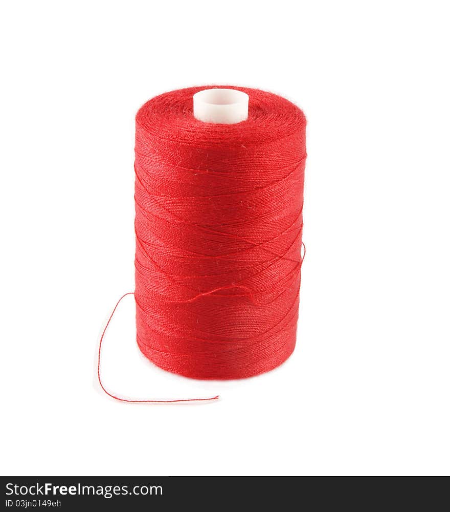 Red threads  isolated on white