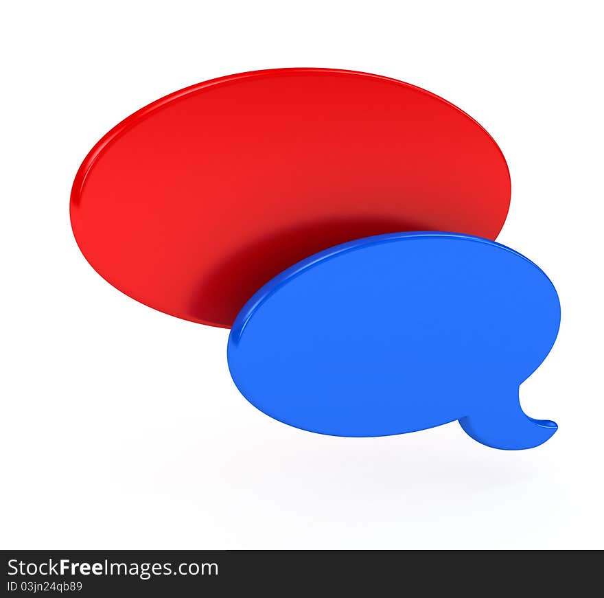 Chat symbol over white background. 3d computer generated image