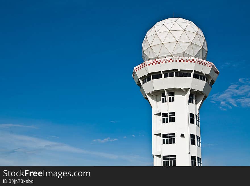 Air Traffic Control tower with sky